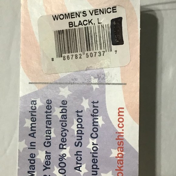 Okabashi Womens Size L (9.5-10.5) Venice Black Slip On Sandals Slides - Picture 4 of 4